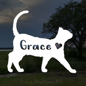 Cat Personalized decal | Custom Name Cat sticker | Cat vinyl decal | Pet decal | Kitten decal | Cat laptop decal | Cat car tumbler decal