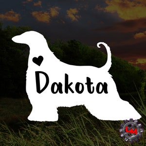 Afghan Hound Vinyl Decal Sticker | Custom Personalized Afghan Hound Decal |Afghan Hound | Dog Name | Car Tumbler Laptop