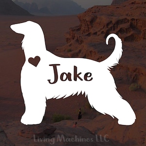 Afghan Hound Vinyl Decal Sticker | Custom Personalized Afghan Hound Decal |Afghan Hound Decal | Dog Name | Car Tumbler Laptop