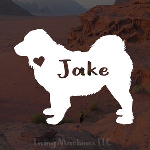 Tibetan Mastiff Dog Decal | Custom Personalized Tibetan Mastiff Decal Vinyl Sticker | Dog Name Decal for Car Tumbler Laptop