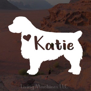 Clumber Spaniel Hunde Aufkleber: Name Vinyl-Aufkleber