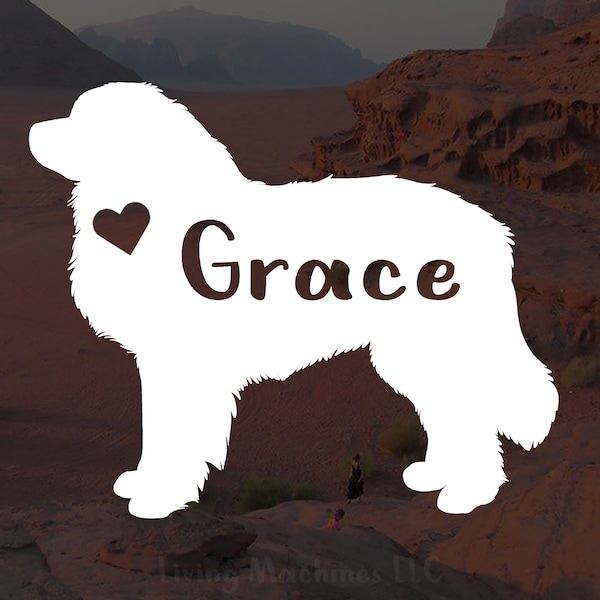 Great Pyrenees Mountain Dog Decal | Custom Personalized Great Pyr Decal |  Great Pyr Vinyl Sticker | Dog Name | Car Tumbler Laptop