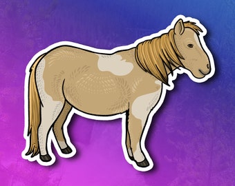 Miniatuur paard sticker | Waterdichte vinylsticker: