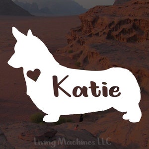Pembroke Welsh Corgi Decal | Custom Personalized Pembroke Corgi Decal | Pembroke Corgi Vinyl Sticker | Dog Name Decal for Car Tumbler Laptop