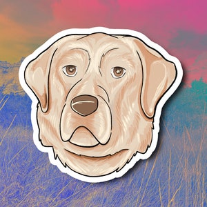 Wodoodporna naklejka Labrador | Naklejka na pysk psa Labrador | Naklejka winylowa z psem na kubek samochodowy Laptop