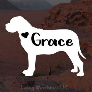English Mastiff Dog Decal | Custom Personalized English Mastiff Decal | English Mastiff Vinyl Sticker | Dog Name Decal