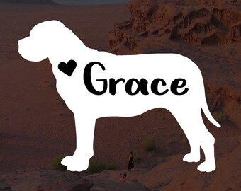 Personalized English Mastiff Dog Decal: Custom Vinyl Sticker