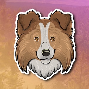 Shetland Sheepdog Dog Waterproof Sticker | Cute Sheltie Vinyl Sticker | Dog Vinyl Sticker for Car Tumbler Laptop
