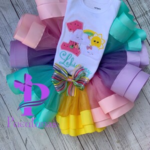 Cute Sunny Season Colorful Girls Birthday Tutu Set
