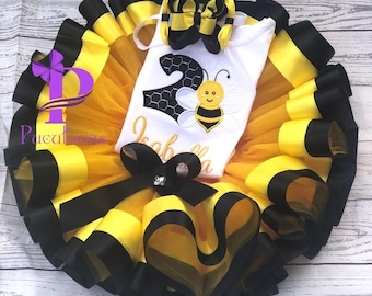 Bee - Bee Tutu Set - Bee Outfit - Yellow And Black Tutu
