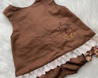 Baby girl swing back mickey mouse bloomer set