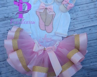 Ballerina Tutu Set - Ballerina Outfit - Pink Ballerina Set