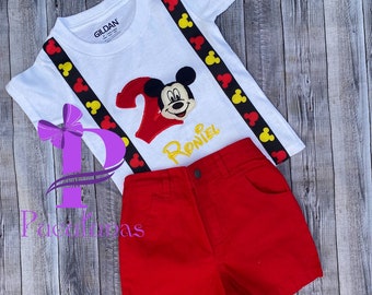 Mickey Mouse Yellow and Red Boys Birthday Outfit Set