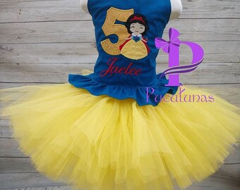 Snow White - Snow white tutu set - Snow White birthday outfit - Snow White embroidered shirt - Snow white corset