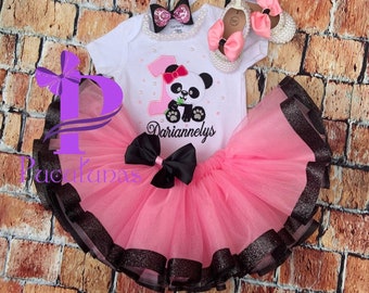 Panda - Panda Tutu - Panda Set - Pink And Black Tutu