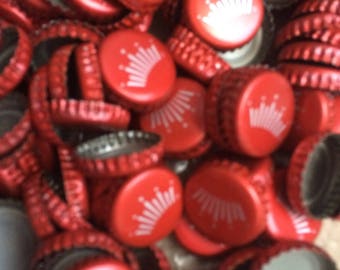 100 Lot BUDWEISER Beer Bottle Caps Crowns~No Dents! Clean! Red White
