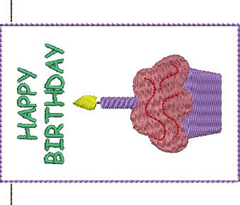 ITH Cupcake Gift Card Holder, Birthday Gift Card Holder, 4 X 4 Hoop, Birthday Machine Embroidery Design, Birthday Embroidery, DIGITAL FILE image 4