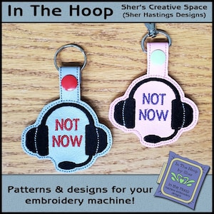 ITH Gamer Headset Key Fob, Gamer Key Fob, Gamer Bag Tag, Gamer Machine Embroidery, Gaming Embroidery, Gamer Snap Tab - DIGITAL FILE