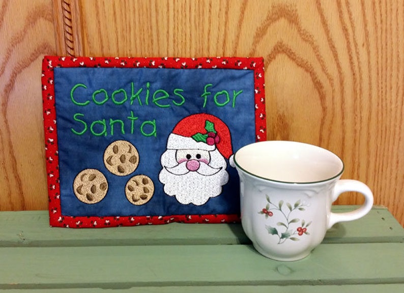 ITH Cookies for Santa Mug Rug Christmas Decor In The Hoop image 4