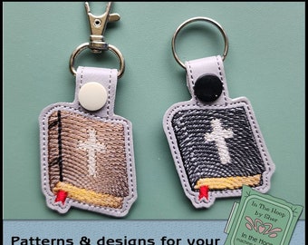 ITH Bibel Schlüsselanhänger, religiöse Bag Tag, christliche Schlüsselanhänger, religiöse Schlüsselanhänger, christliche Stickerei, Bibel Stickerei DIGITALDATEI