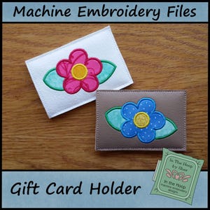 ITH Einfache Blumen Stickdatei, Geburtstagsgeschenk Kartenhalter, Dankeschön Kartenhalter, 100x100 Stickrahmen, Stickdatei Blume Design DIGITALE DATEI