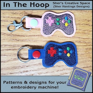 ITH Game Controller Key Fob, Gamer Key Fob, Gamer Bag Tag, Gamer Snap Tab, Gamer Embroidery, Gaming Embroidery, Game Embroidery DIGITAL FILE