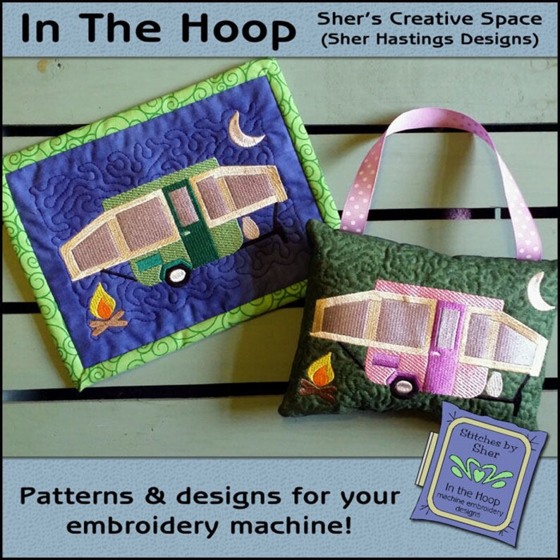 ITH Pop up Camper Mug Rug Pop up Camper Decor in the Hoop Etsy
