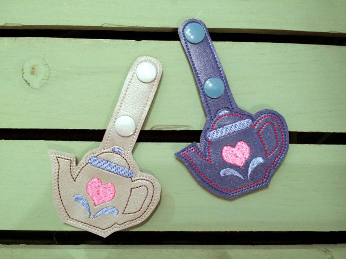 ITH Teapot Key Fob Bag Tag Vinyl Key Fob With Snap Tab Etsy