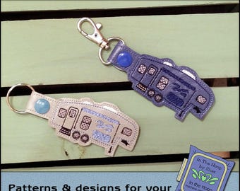 ITH Fifth Wheel Key Fob, Camper Bag Tag, Camper Key Fob, Camper Snap Tab, Camper Machine Embroidery, Camping Embroidery  DIGITAL FILE
