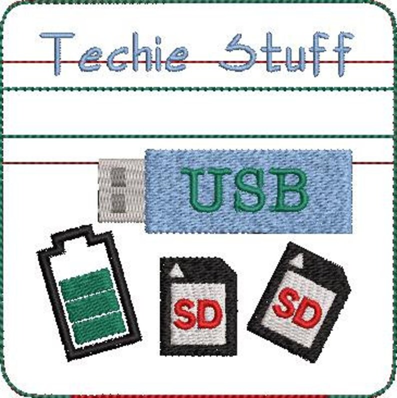 ITH Techie Stuff Mini Zipper Bag, In The Hoop Zipper Bag, Gadget Zipper Bag, Techie Broderi Design - 4x4 Hoop - DIGITAL FIL bild 3