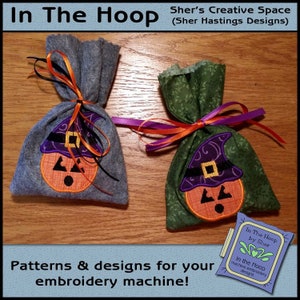ITH Startled Pumpkin Treat Bag - Halloween Gift Bag - Halloween Treat Bag - Halloween Machine Embroidery Design - DIGITAL FILE