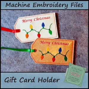 ITH Weihnachtslichter Geschenkkartenhalter, Weihnachtsgeschenkkartenhalter, Weihnachtsstickerei, Geschenkkartenstickerei, DIGITALE DATEI
