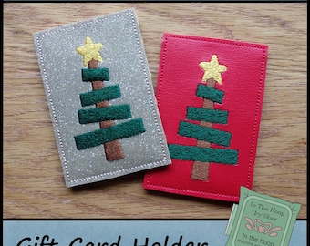 ITH Stick Christmas Tree Gift Card Holder - Christmas Gift Card Holder - 4 X 4 Hoop - Machine Embroidery Design - DIGITAL FILE