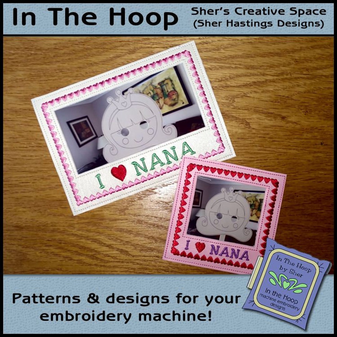 ITH I Love Nana Picture Frames in the Hoop Picture Frame Grandma Frame