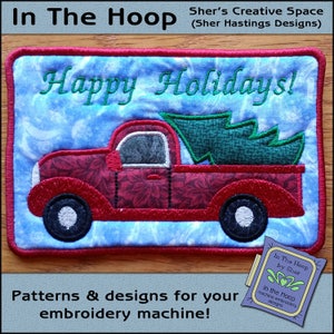 ITH Perfekte Weihnachtsbaum Postkarte, Weihnachtsstickerei, Weihnachtsstickerei, Weihnachtstassenteppich - DIGITALE DATEI - Applikation