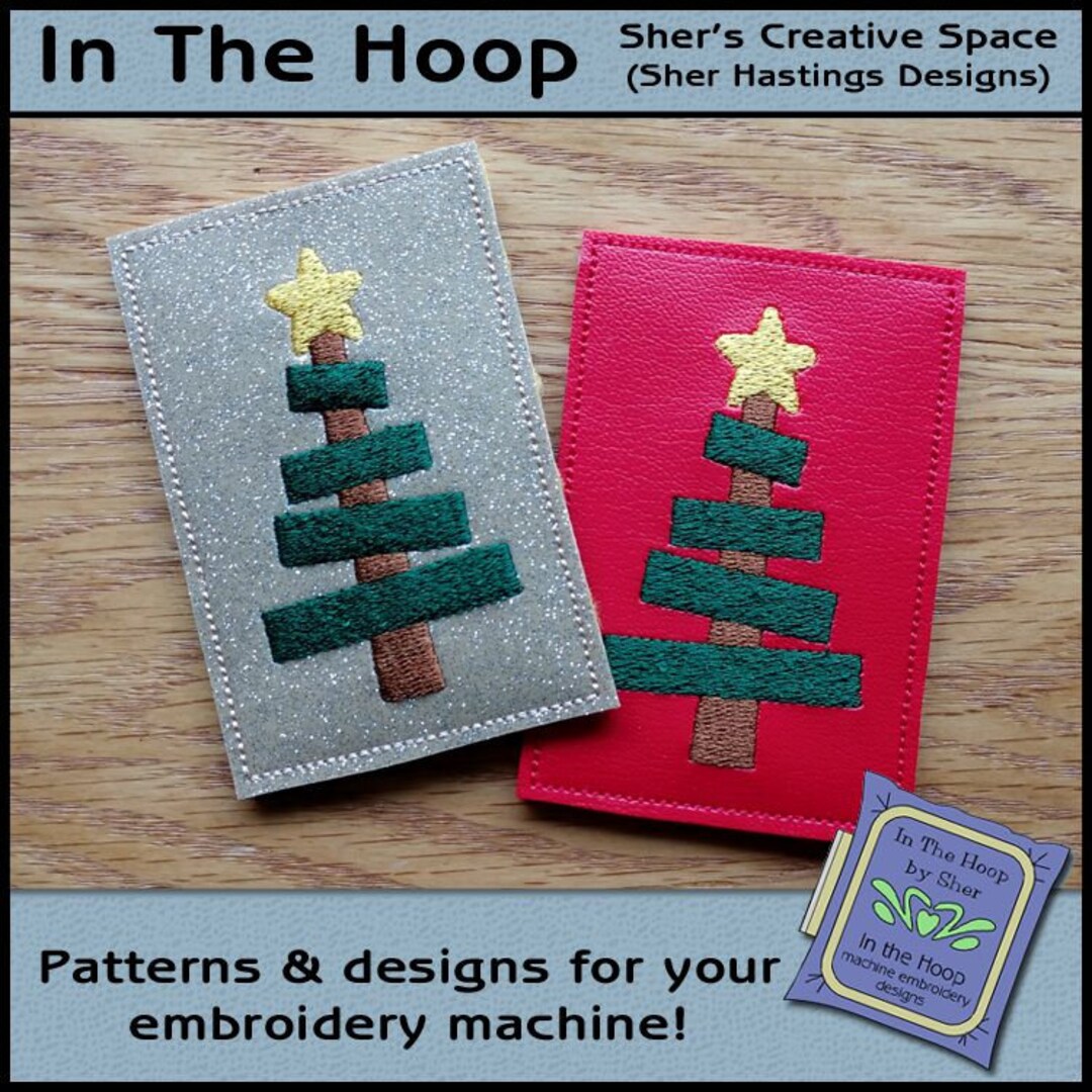 ITH Stick Christmas Tree Gift Card Holder Christmas Gift Card Holder 4 X 4 Hoop Machine