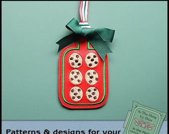 ITH Chocolate Chip Cookie Ornament, Christmas Ornament, Garland Ornament, Christmas Embroidery, Gingerbread Embroidery - DIGITAL FILE