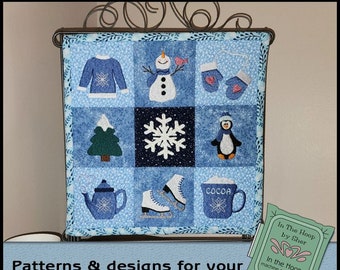 ITH Winter Mini Quilt, Winter Embroidery, Winter Machine Embroidery, Nine Embroidery Designs, 4 inch hoop, DIGITAL FILE