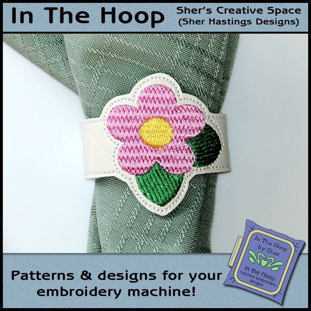 ITH Spring Flower Napkin Rings Spring Table Decor Embroidery Etsy