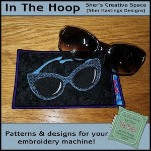 ITH Sunglasses Eyeglasses Holder, Sunglasses Eyeglass Case, Sunglasses Eyeglass Case, Summer Embroidery, 5X7 Hoop, DIGITAL FILE