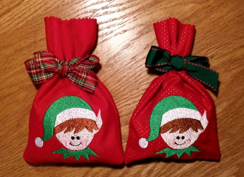 ITH Elf Treat Bag Christmas Gift Bag Christmas Treat Bag Etsy