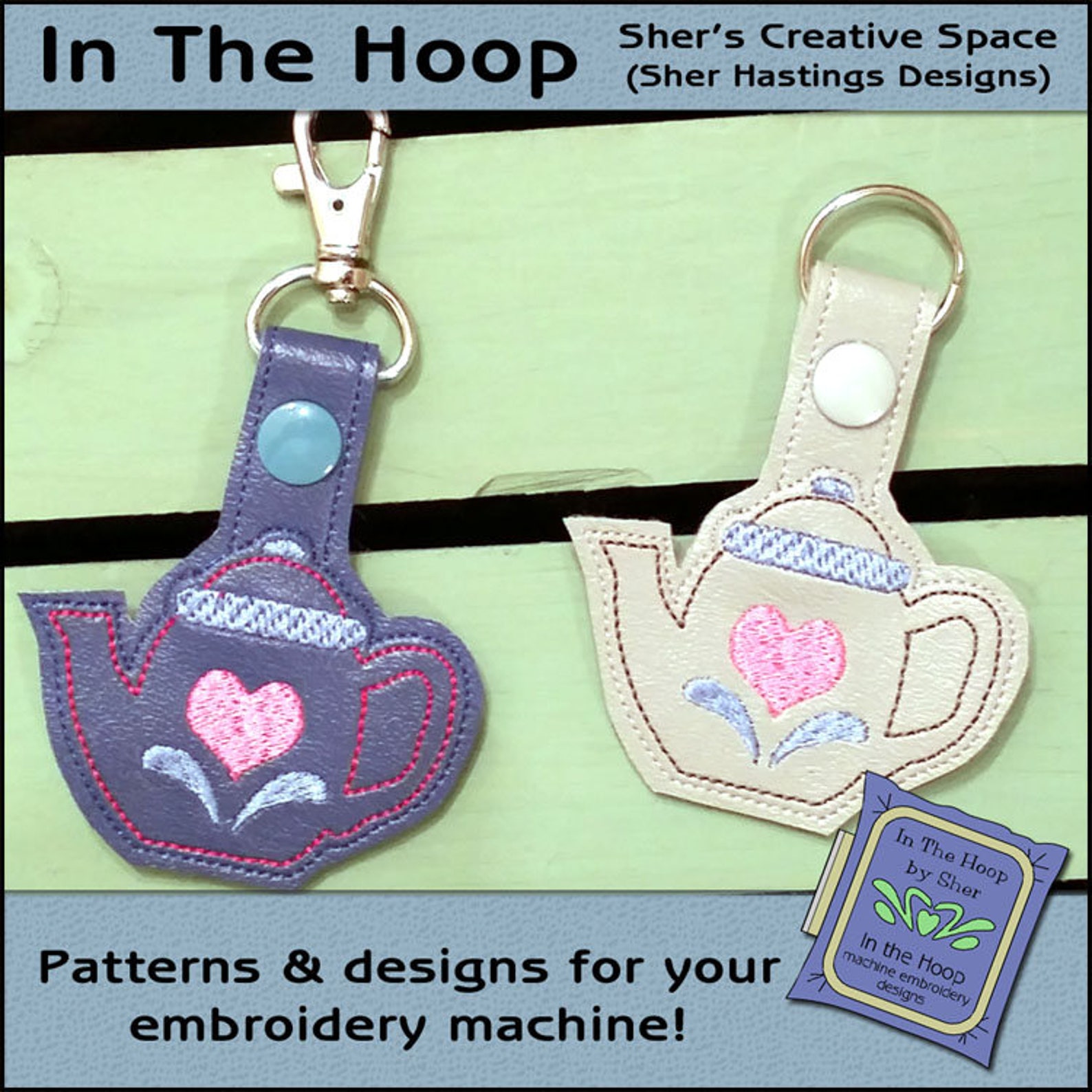 ITH Teapot Key Fob Bag Tag Vinyl Key Fob With Snap Tab Etsy