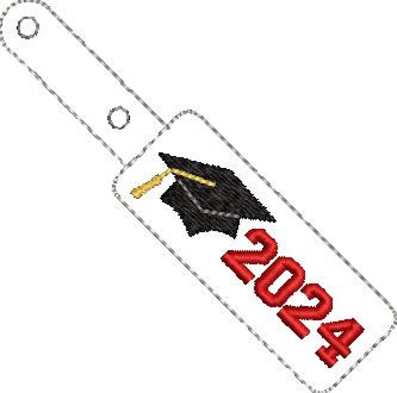 ITH 2024 Key Fob, Graduation Bag Tag, Graduation Key Fob, Graduation Embroidery, 2024 Graduation Key Fob, 2024 Grad Machine Embroidery FILE image 2