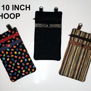 ITH Cellphone Holder Zipper Bag, Phone Case Embroidery, In The Hoop Zipper Bag, Cellphone Embroidery Design - DIGITAL FILE - 6x10 Hoop image 2