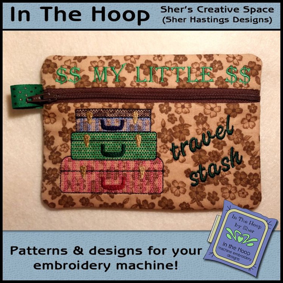 ITH Travel Stash Zipper Bag Travel Zipper Bag in the Hoop Etsy