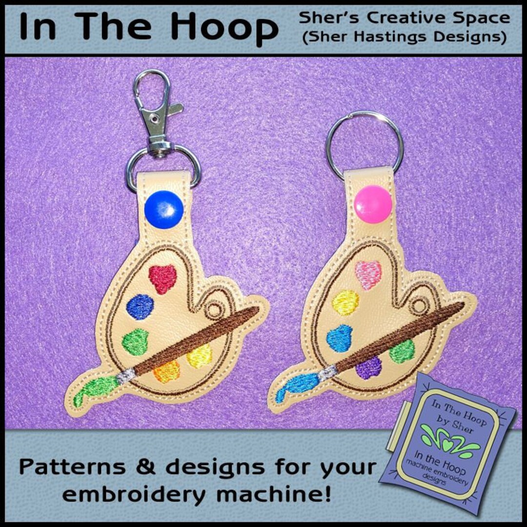 ITH Paint Palette Key Fob, Artist Palette Bag Tag, Painter Key Fob