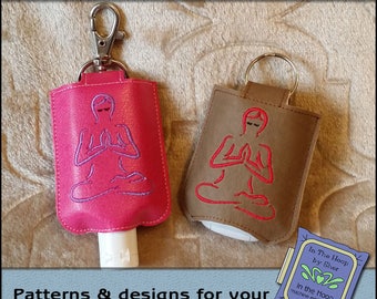 ITH Yoga Hand Ontsmettingsmiddel Houder - Purell Holder - Bath & Body Works Holder - 5 X 7 Hoop - Machine Borduurontwerp - DIGITAAL BESTAND
