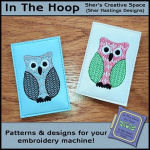 ITH Christmas Owl Gift Card Holder, Christmas Gift Card Holder, Owl Embroidery, 4X4 Hoop, Owl Machine Embroidery Design - DIGITAL FILE
