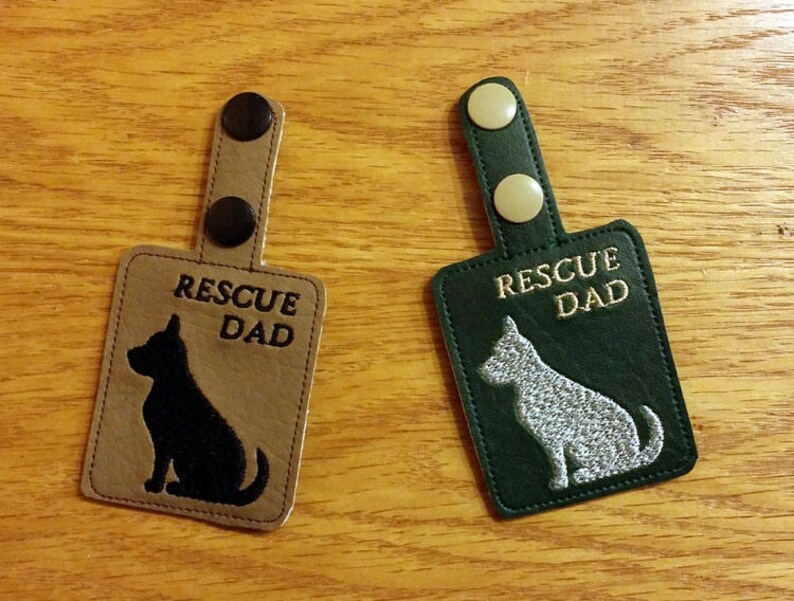 Key Tag Rescue ITH Rescue Dad Dog Key Fob, Dog Key Fob, Dog Bag Tag, Dad Machine ...