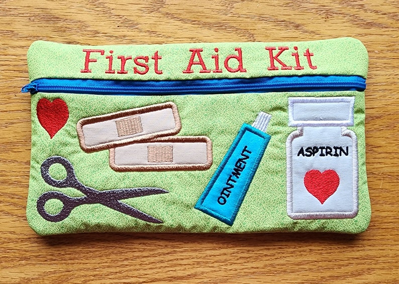ITH First Aid Zipper Bag In The Hoop Zipper Bag Medical image 4